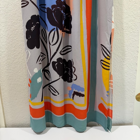 MAEVE by ANTHROPOLOGIE Plein Air maxi skirt floral stripe 1/2 lining Size Large - Picture 5 of 10